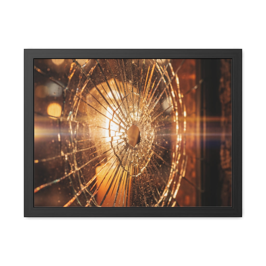 Framed Poster - Moody Fractured Glass — Landscape
