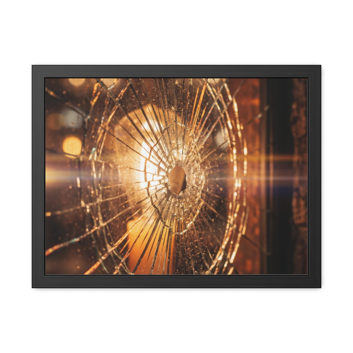 Framed Poster - Moody Fractured Glass — Landscape
