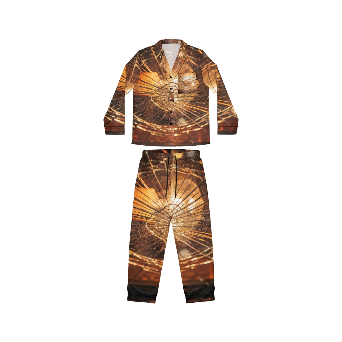 Women's Satin Pajamas - Fractured Glow | Echovira Gallery