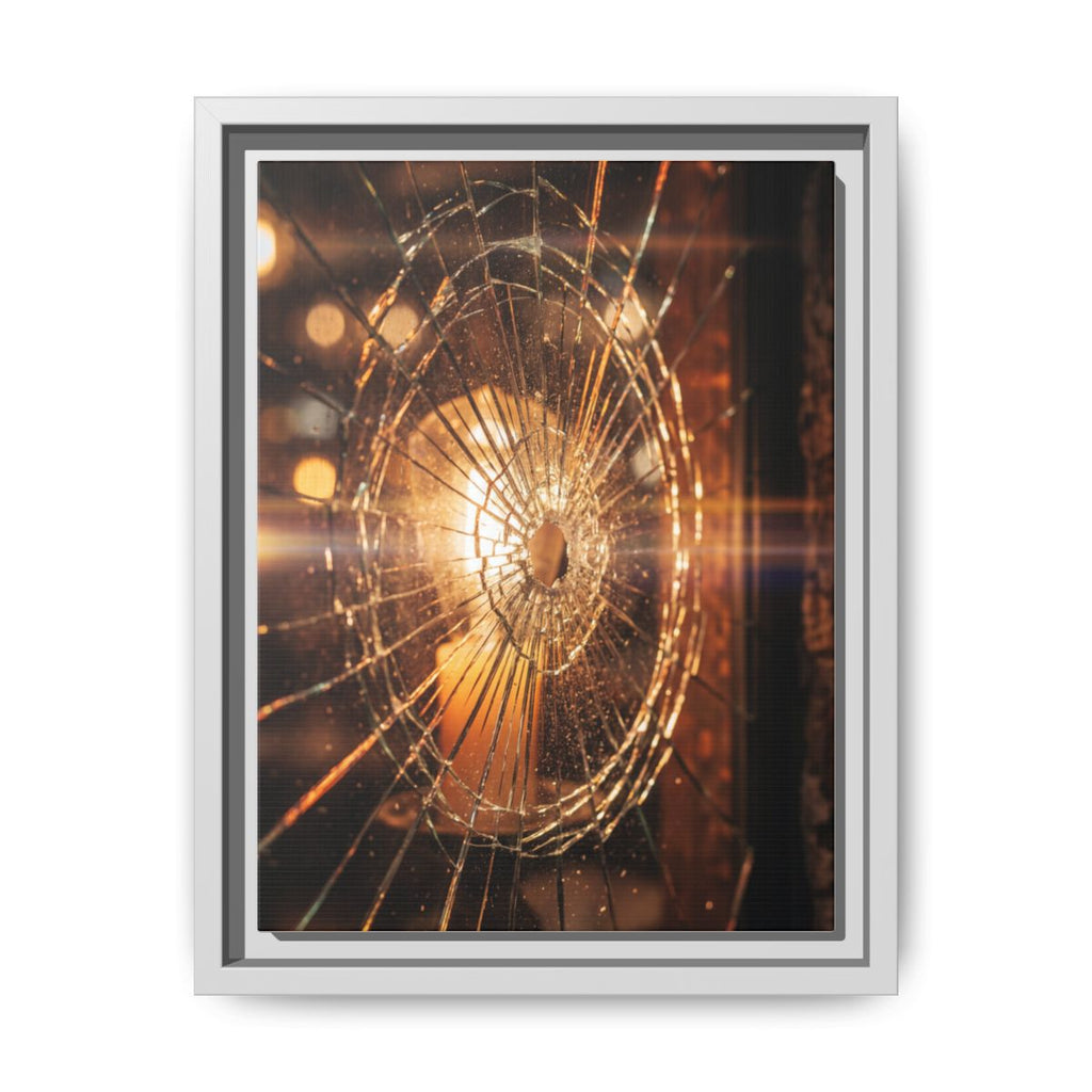 Framed Matte Canvas - Shattered Glass — White / 1.25"