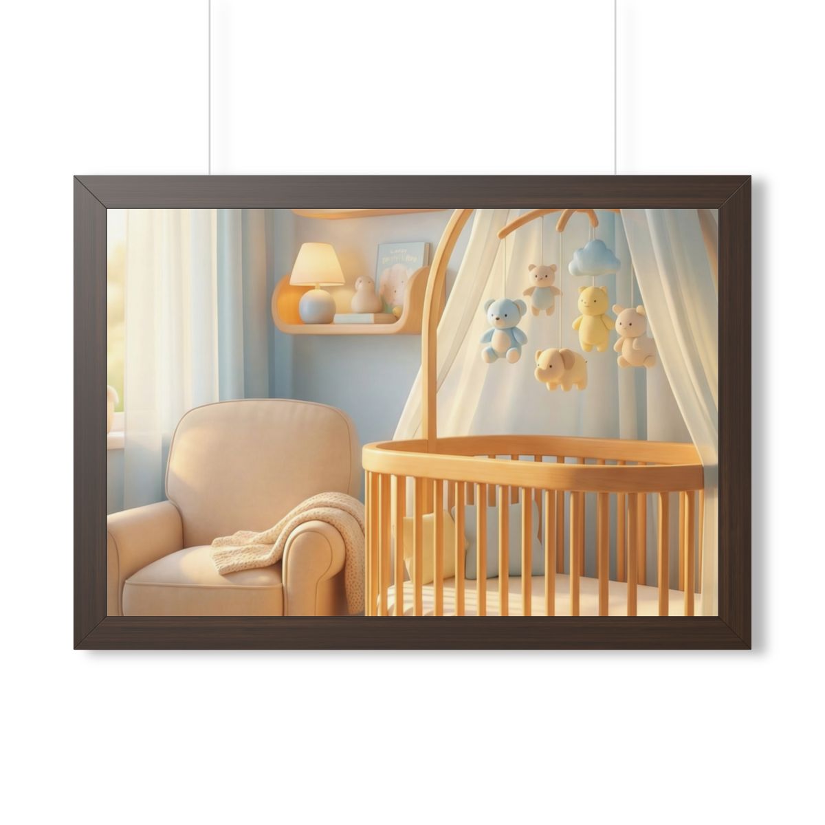 Framed Horizontal Poster - Dreamy Serene Nursery Art —... |...