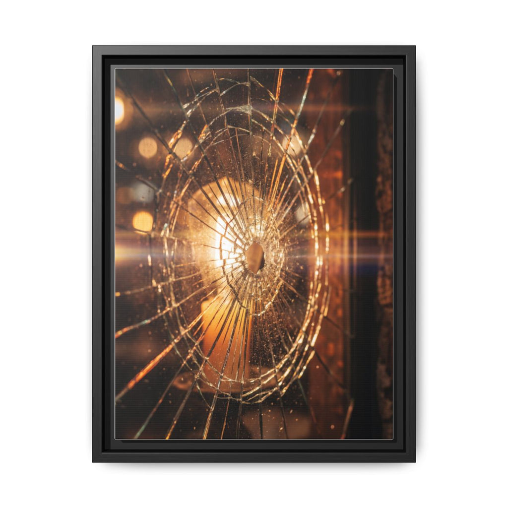 Framed Matte Canvas - Shattered Glass — Black / 1.25"