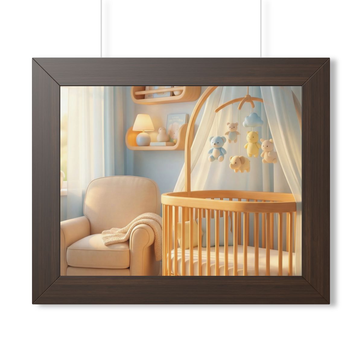 Framed Horizontal Poster - Dreamy Serene Nursery Art —... |...