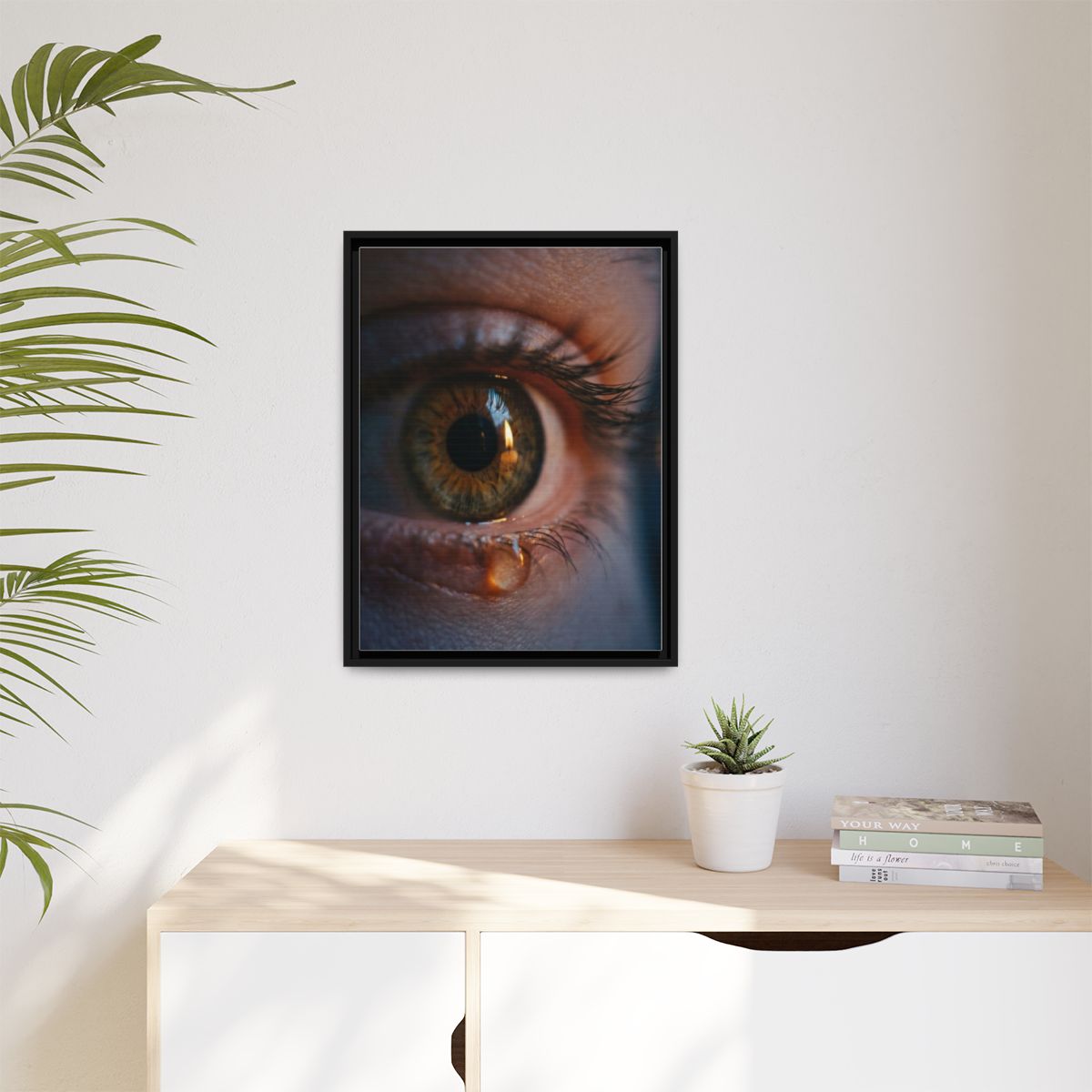 Matte Canvas, Framed - Amber Iris Reflection Fine Art Print...