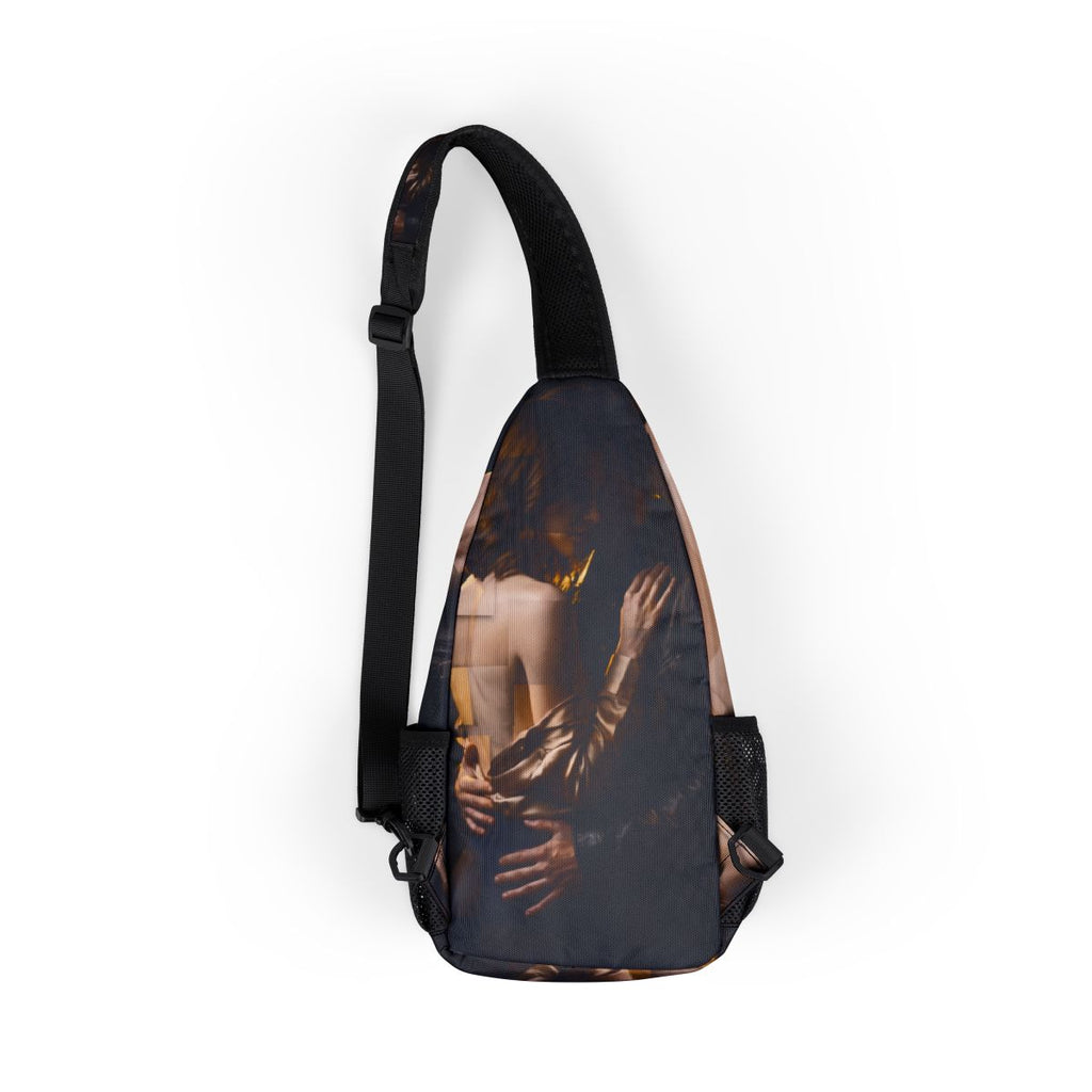 Chest Bag - Intimate Romance in Gold and Black Cinematic Art...