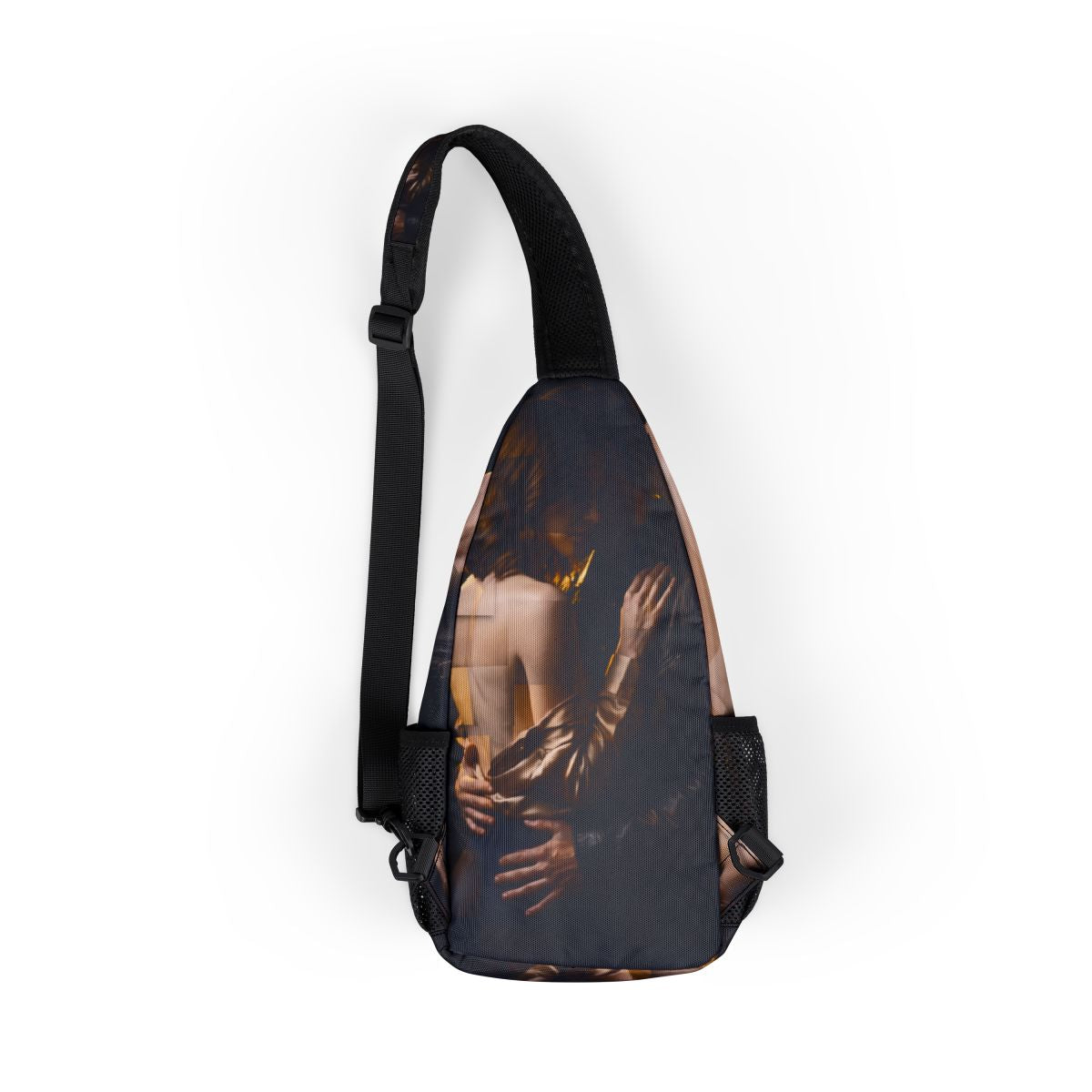 Chest Bag - Intimate Romance in Gold and Black Cinematic Art...