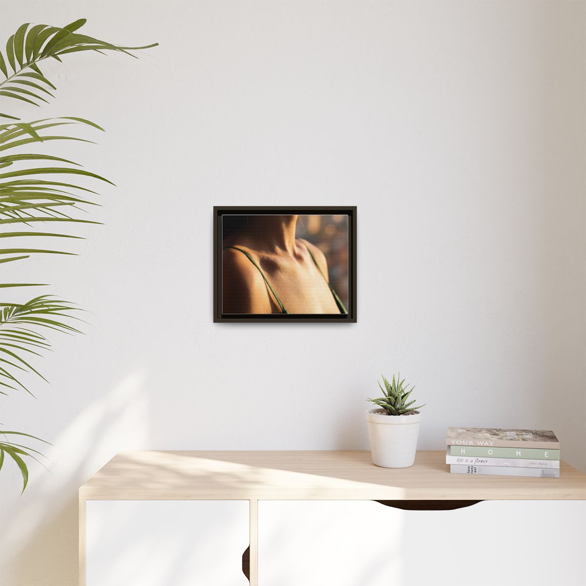 Golden Hour Matte Canvas - Framed Sunset Wall Art — Espresso...