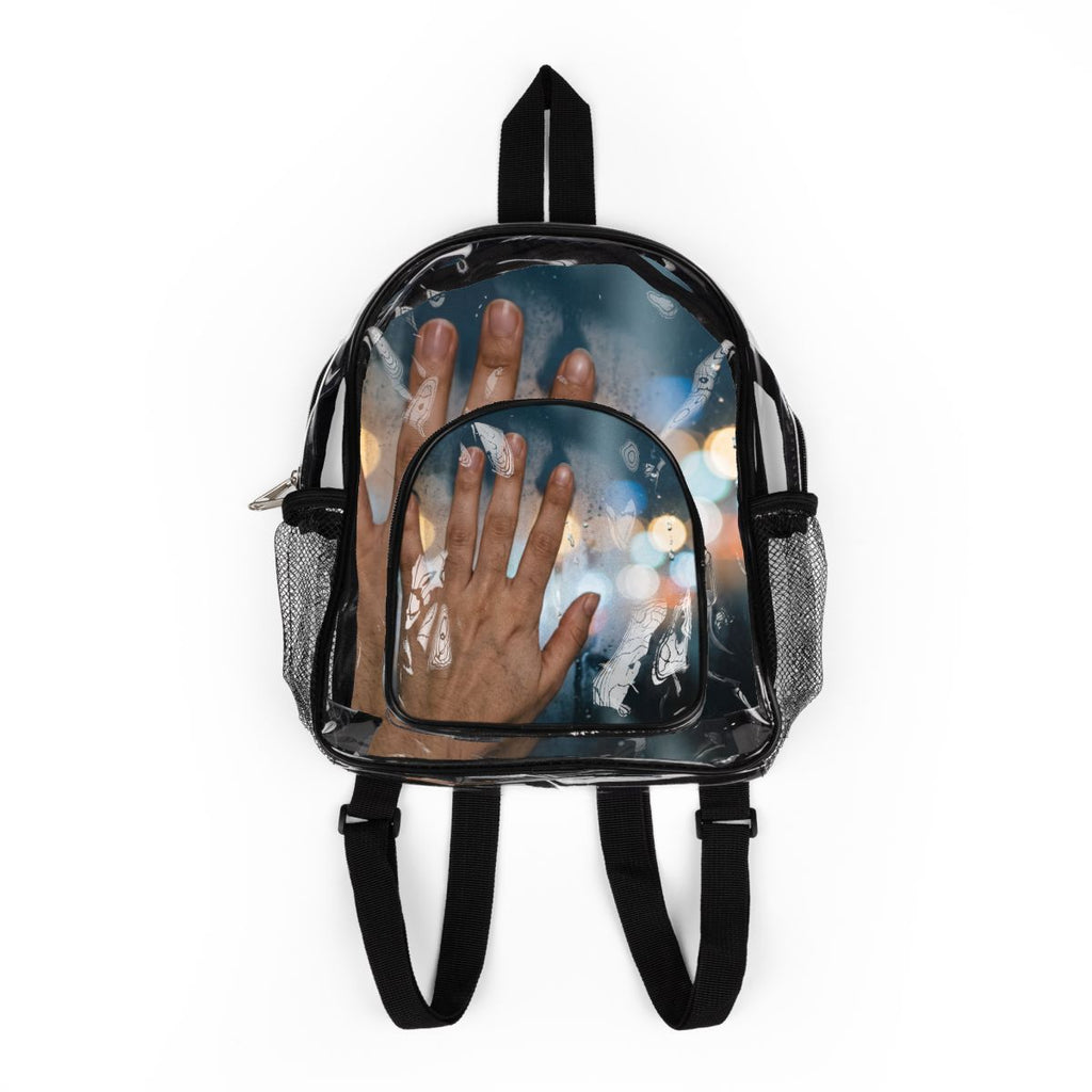 Clear Stadium Backpack with Rainy City Art