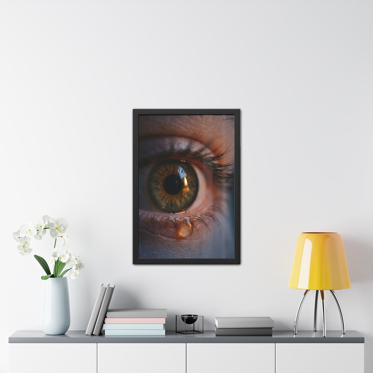 Framed Posters - Amber Iris Reflection Fine Art Print —... |...