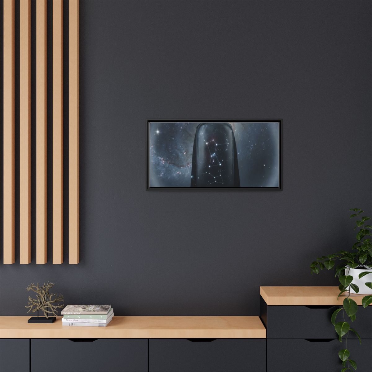 Framed Matte Canvas - Cosmic Sentinel — Black / 1.25" (10×8...