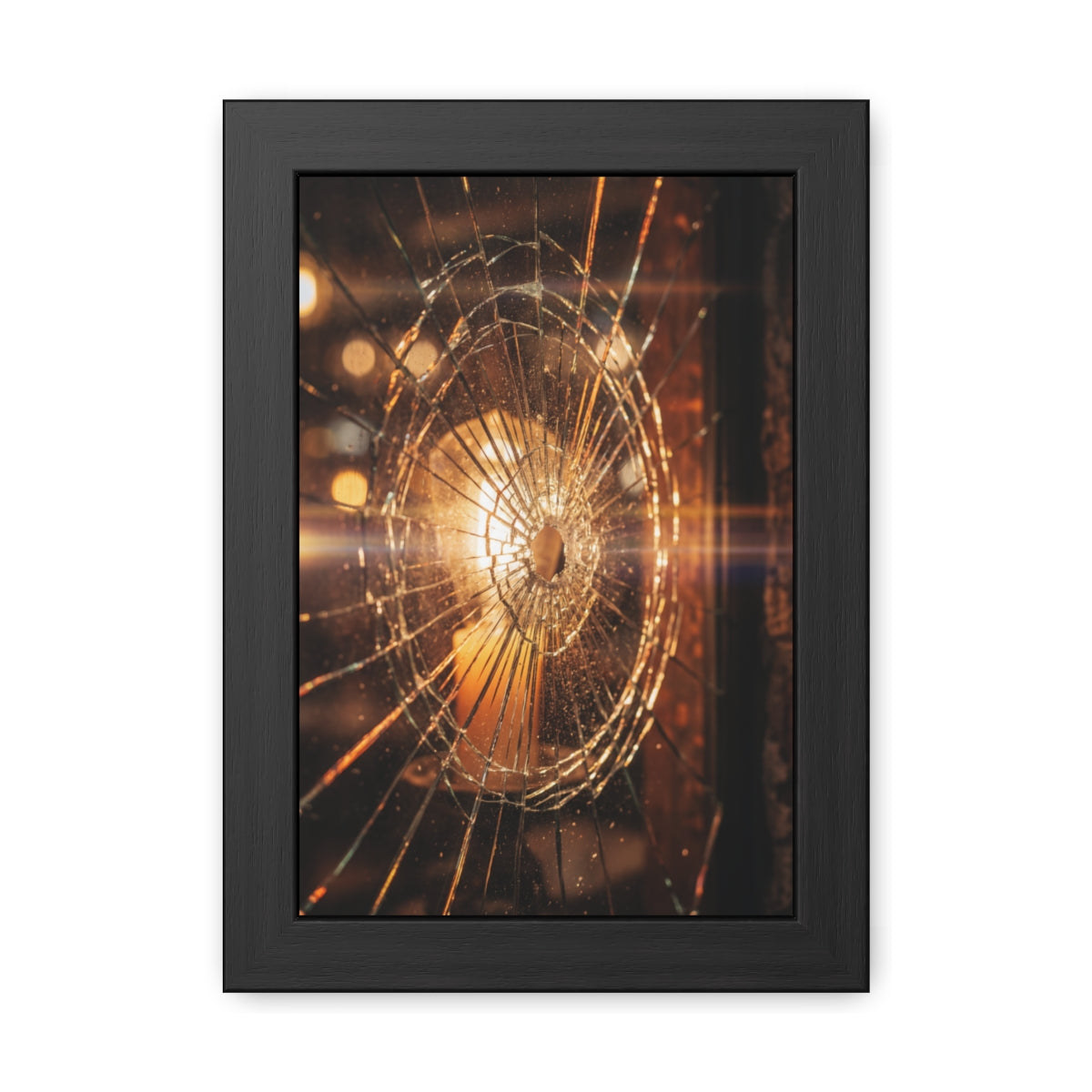Framed Poster - Moody Fractured Glass — Portrait