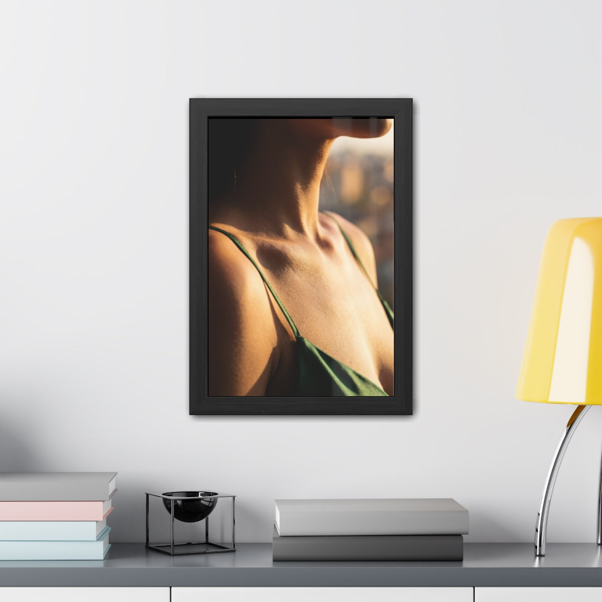Golden Hour Framed Poster - Elegant Sunkissed Art — Portrait...