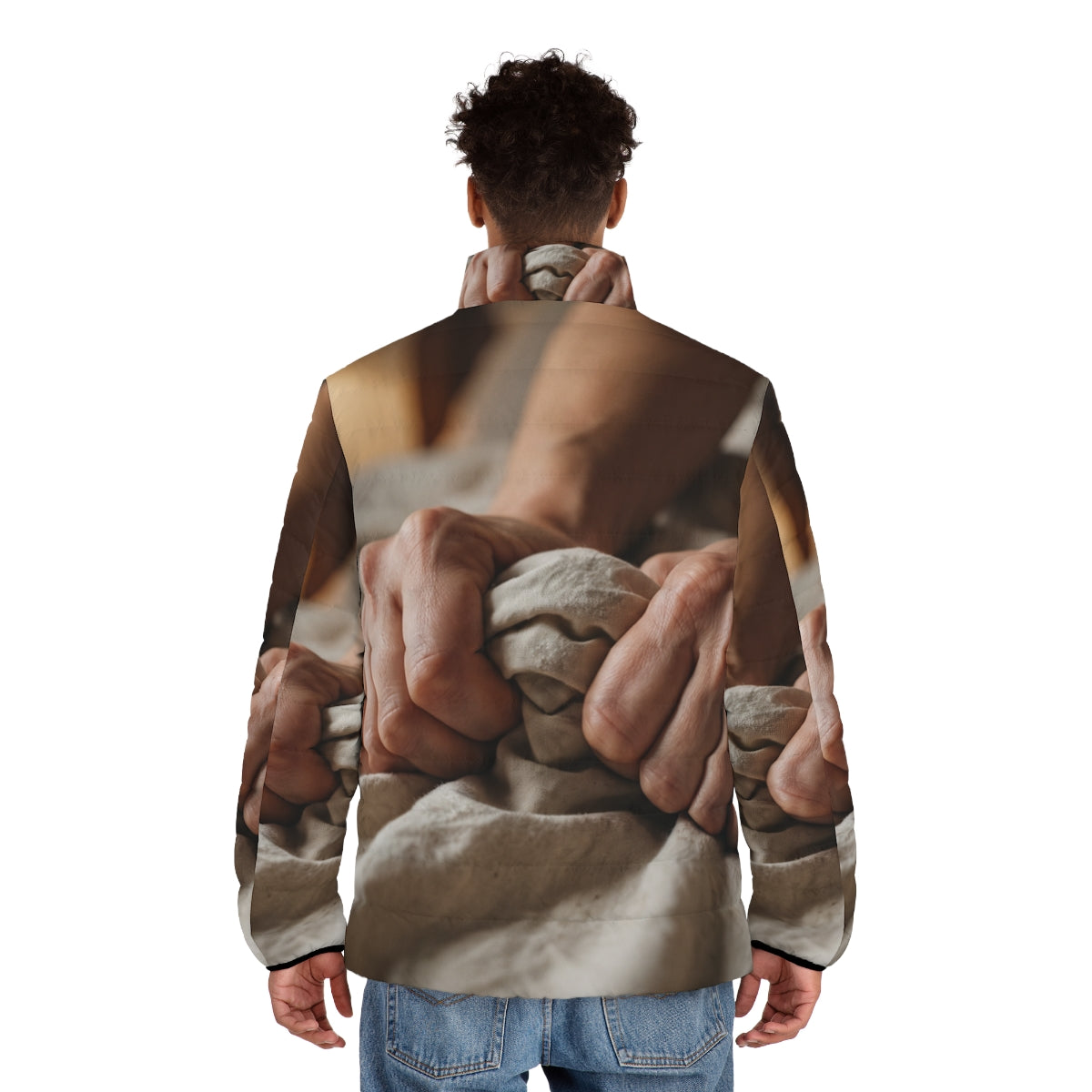 Men's Puffer Jacket - Tender Grasp | Echovira Gallery