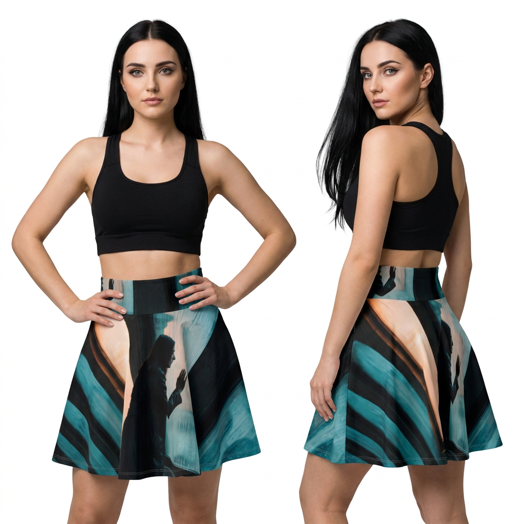 Falda skater para mujer - Arco lluvioso