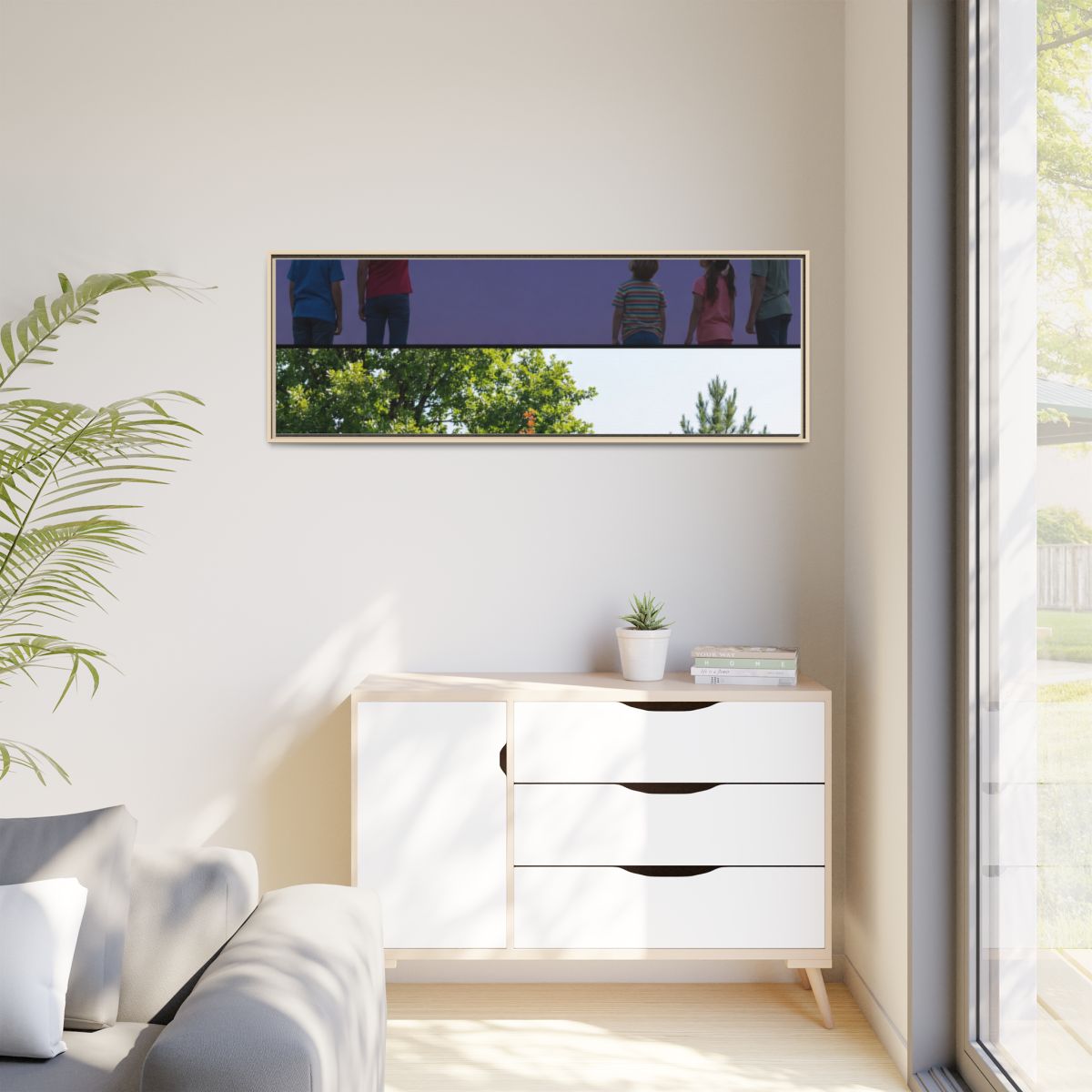 Matte Canvas, Framed - Stardust & Forest Discovery — Natural...