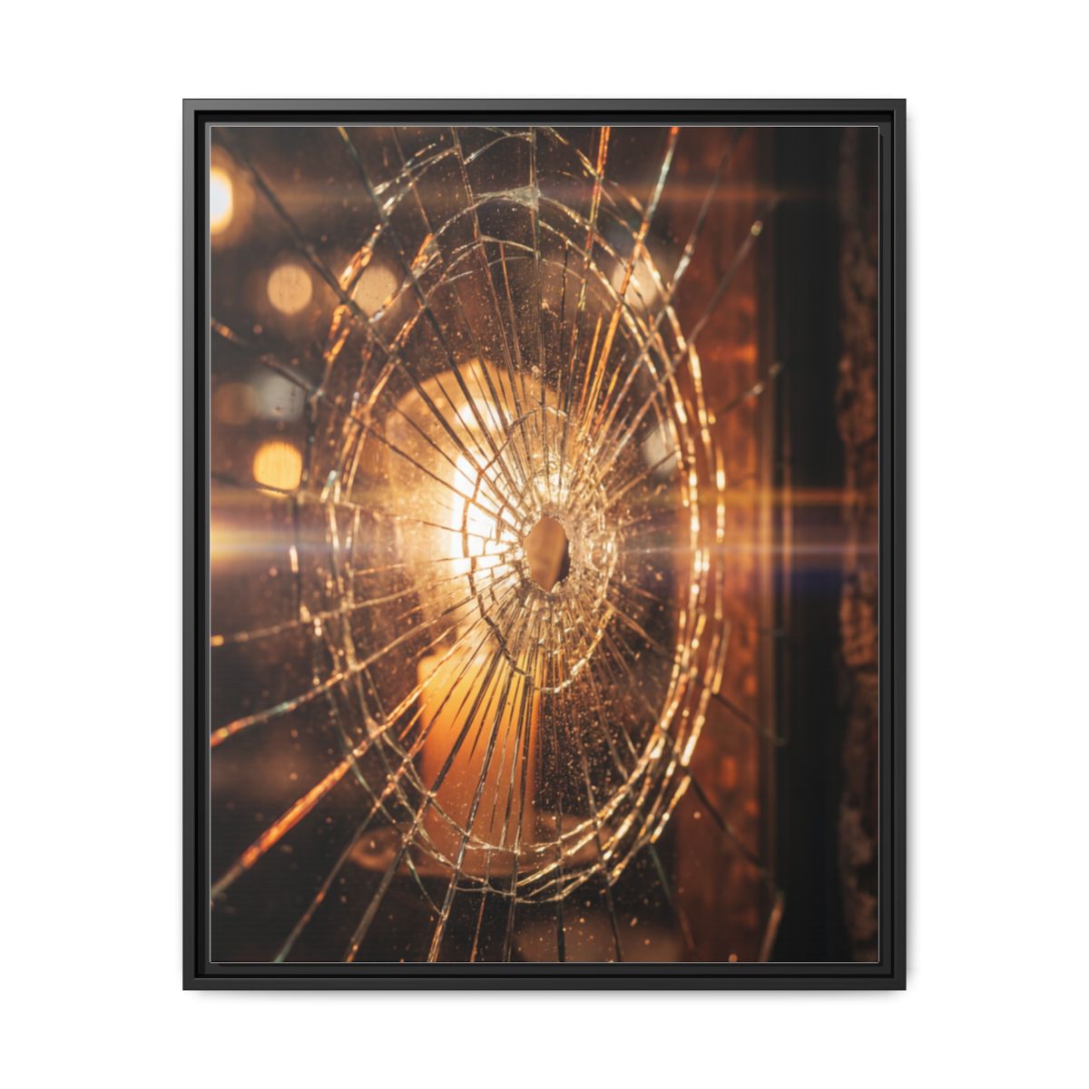 Framed Matte Canvas - Shattered Glass