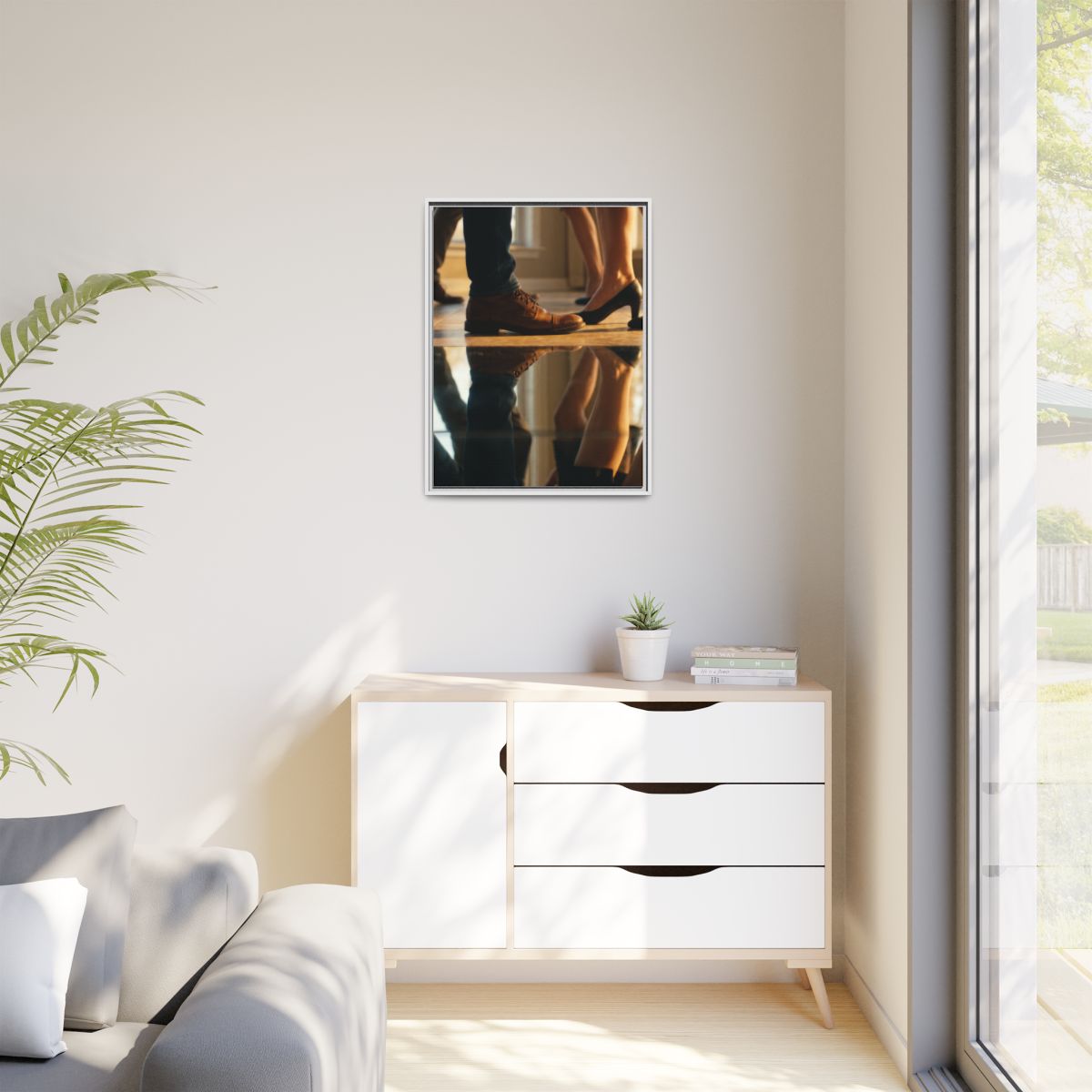Matte Canvas, Framed - Golden Hour Reflections Cinematic Art...