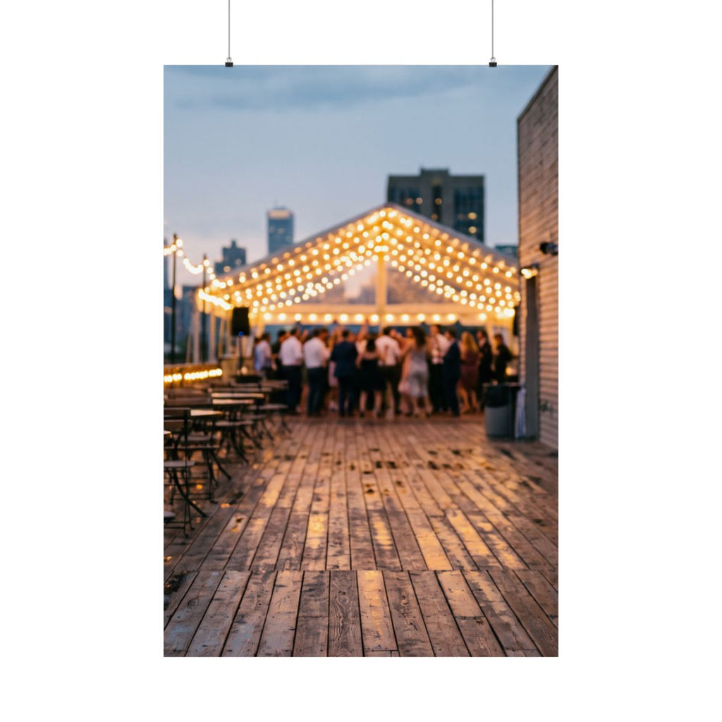 Matte Vertical Posters - Golden Hour Rooftop Art Print... |...