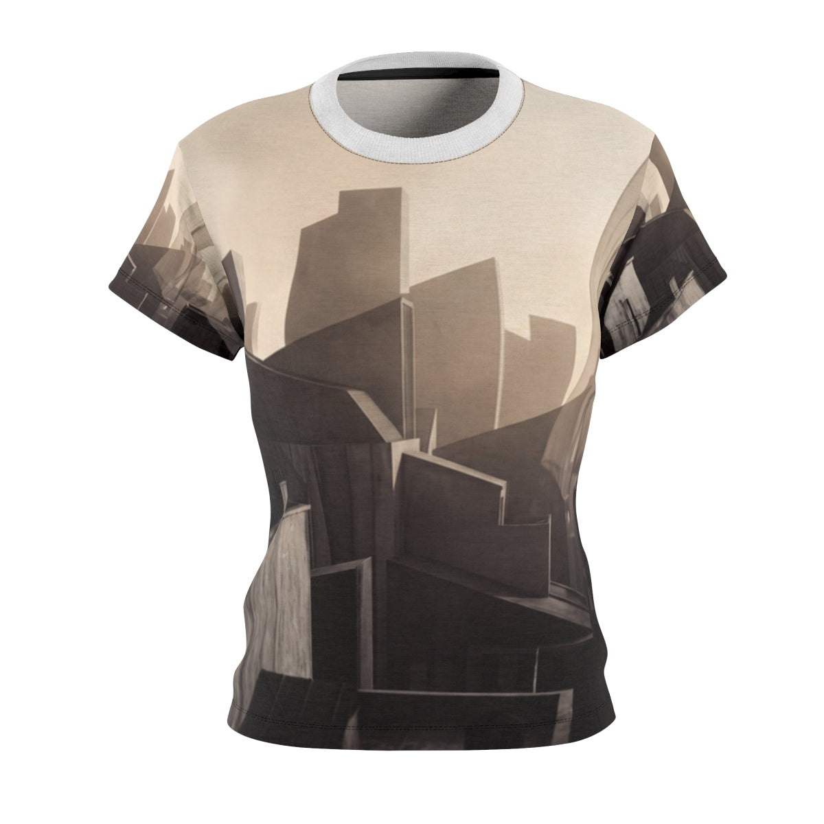 Women's Cut and Sew Tee with Urban Skyline Art