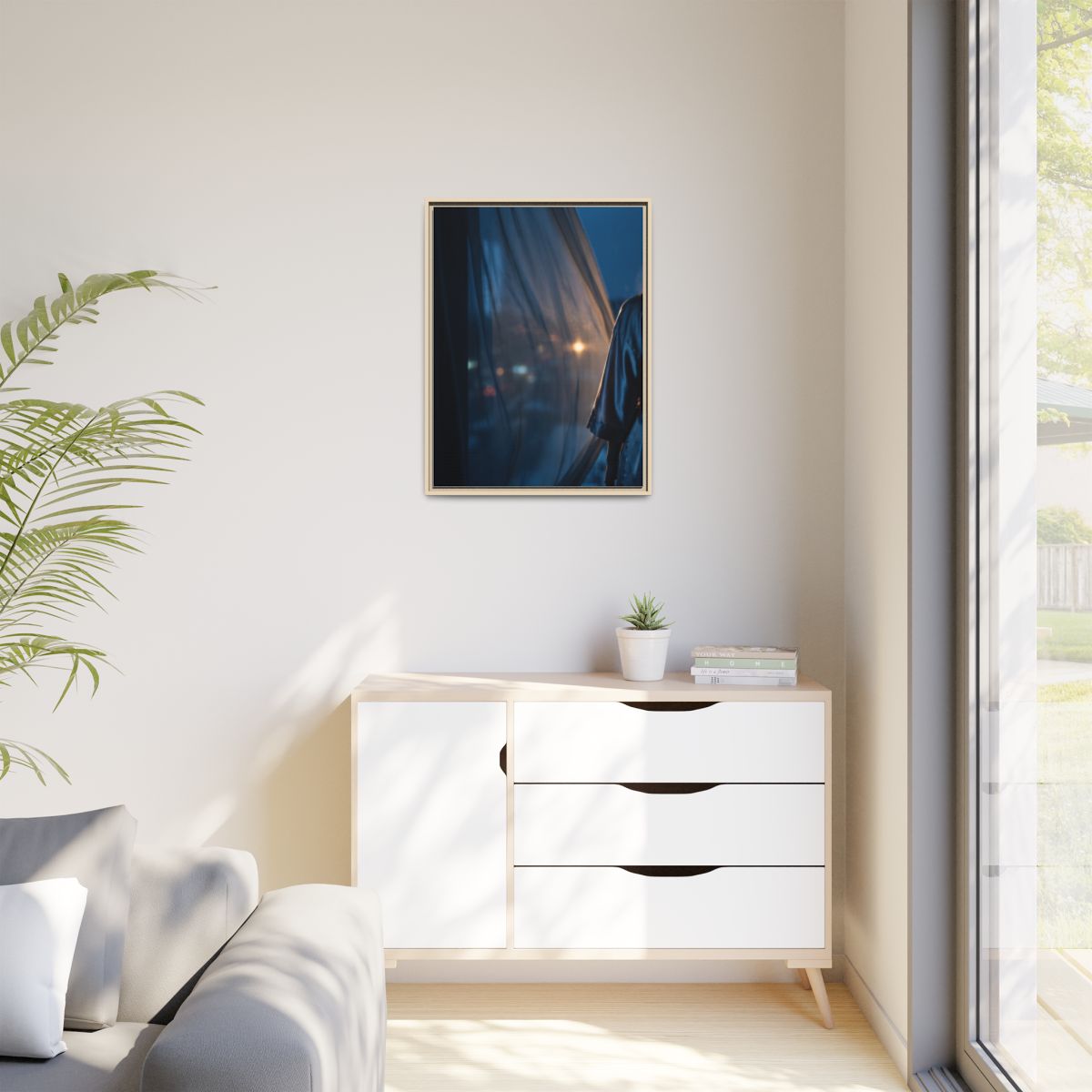 Matte Canvas, Framed - Nocturnal Solitude Silhouette —... |...