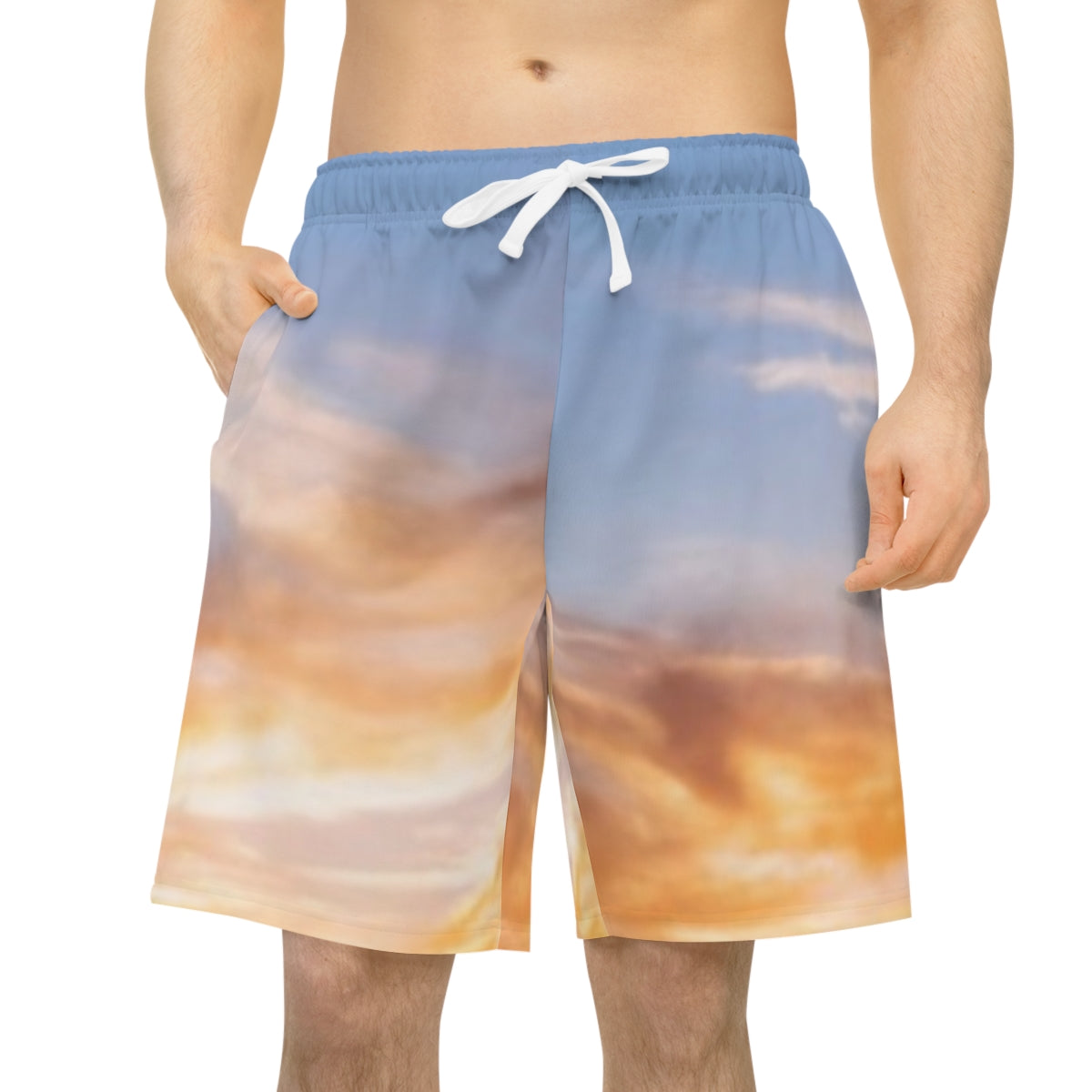 Men's Athletic Long Shorts - Sunset Ridge | Echovira Gallery