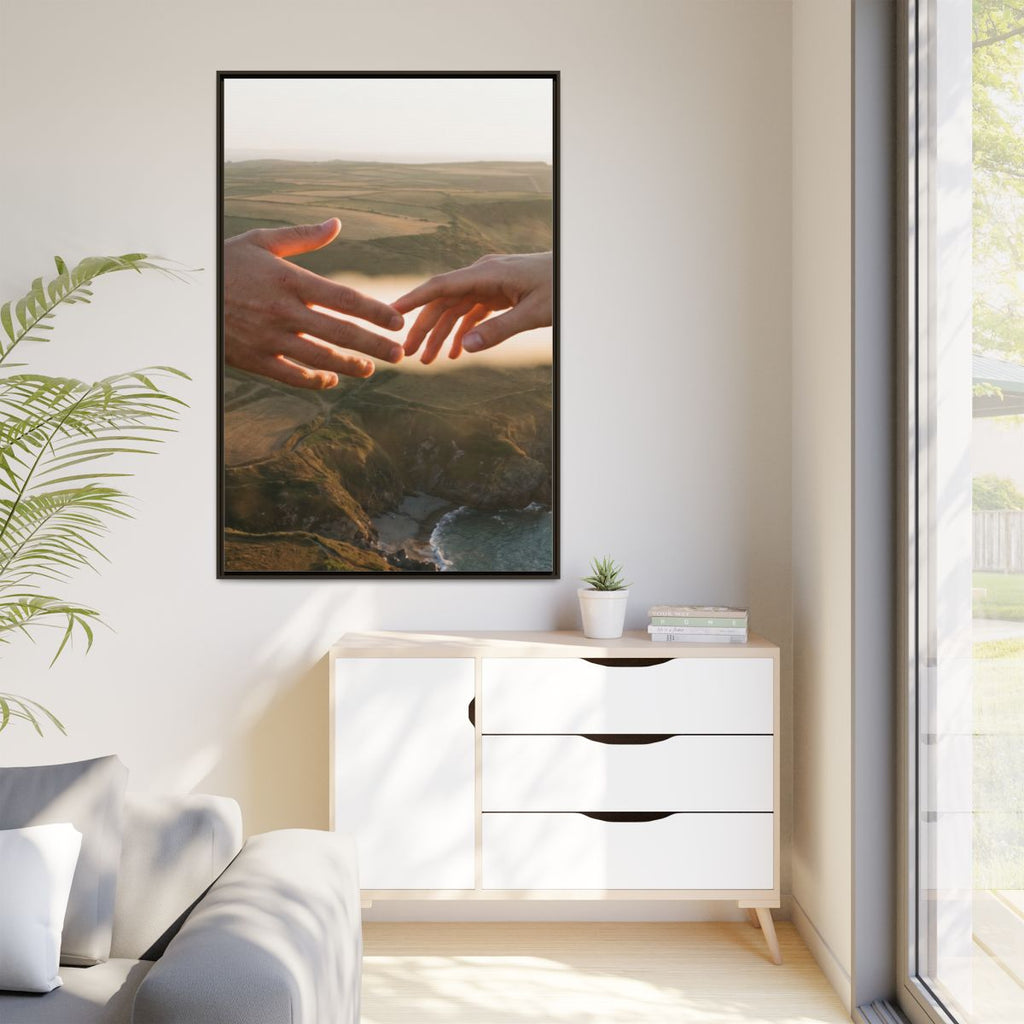Matte Canvas, Framed - The Infinite Touch | Ethereal Coastal...