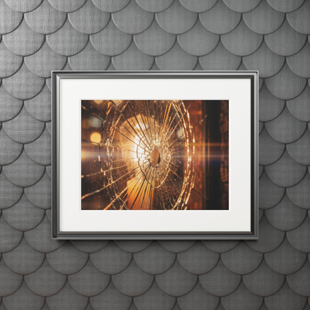 Fine Art Prints - Golden Fracture Shattered Glass Art —... |...