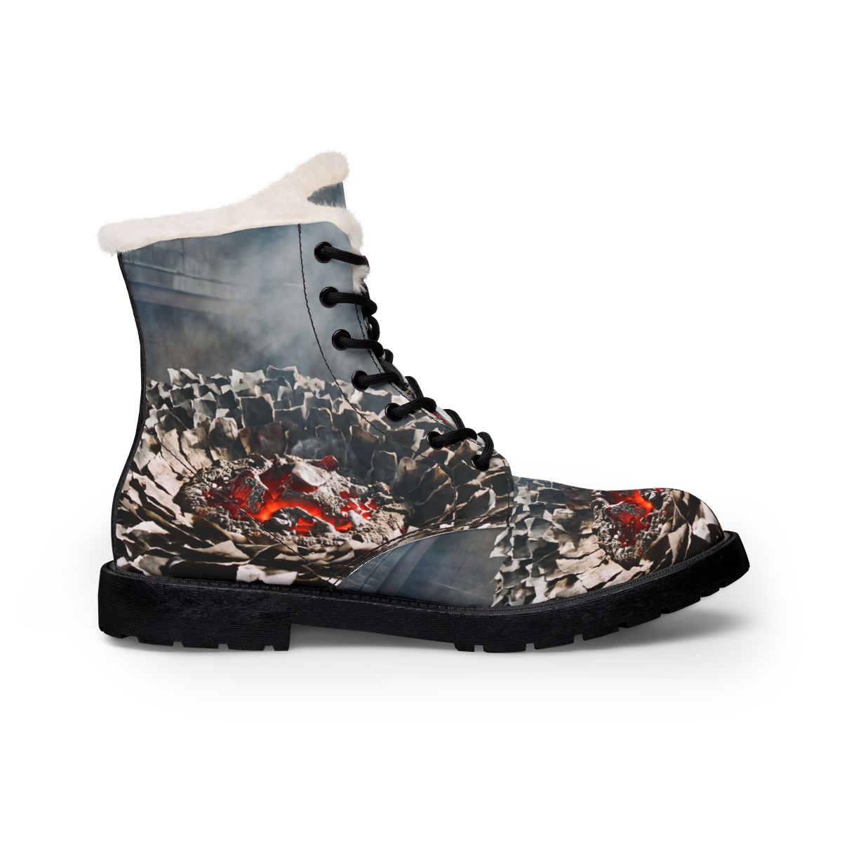 Men's Fur and Leather Boots Molten Metal Art