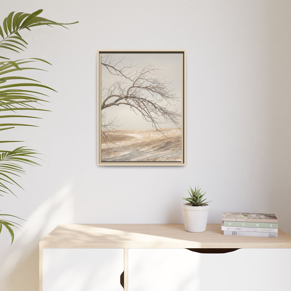Matte Canvas, Framed - Winter Branch Solitude Landscape —......