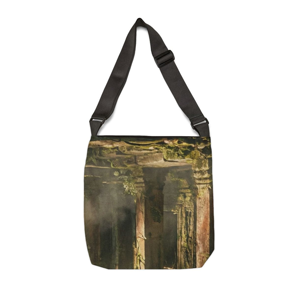 Adjustable Tote Bag - Jungle Ruins Voyage | Echovira Gallery