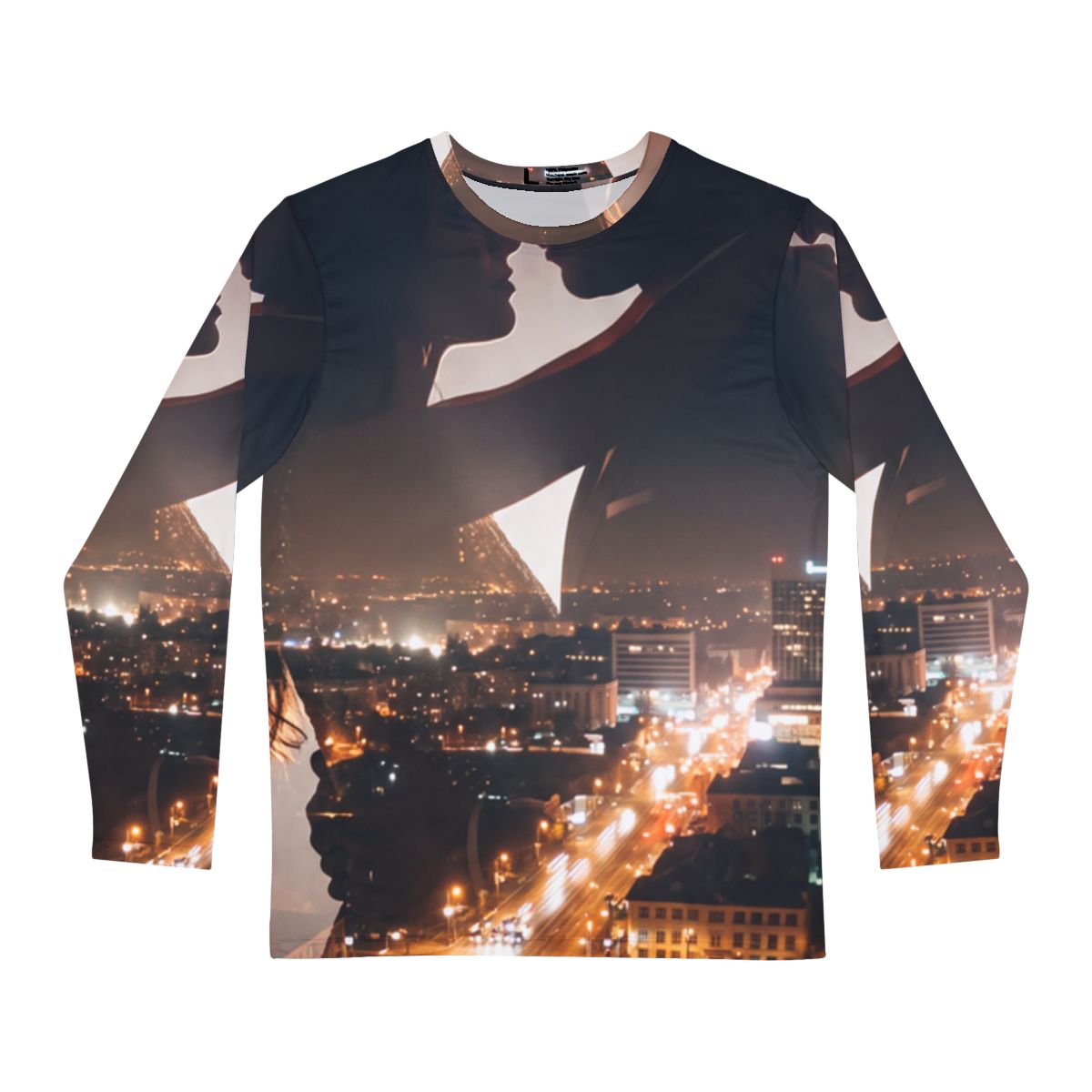 Men's Long Sleeve Shirt - Midnight City Skyline | Echovira...