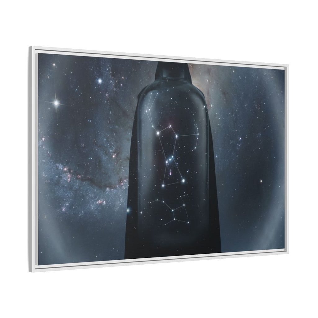 Framed Matte Canvas - Cosmic Sentinel — White / 1.25" (10×8, 12×9, 14×11, 16×12, 20×10, 18×12, 20×16, 24×16, 24×18, 36×12, 24×20, 32×16, 30×20, 30×24, 32×24, 48×16, 36×24, 48×24, 40×30, 60×20, 48×32, 60×30 & 60×40)