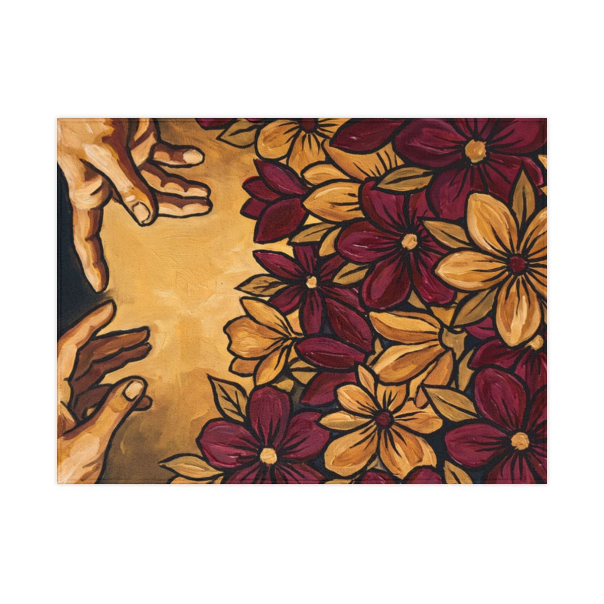 Renaissance Floral Hands Toddler Blanket