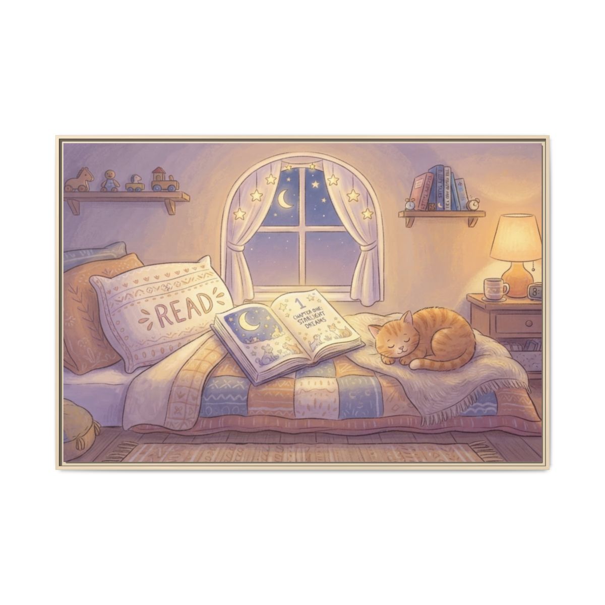 Framed Matte Canvas - Starlight Haven Slumber — Natural /......
