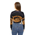 Women's V-Neck Shirt with Brass Sundial Art