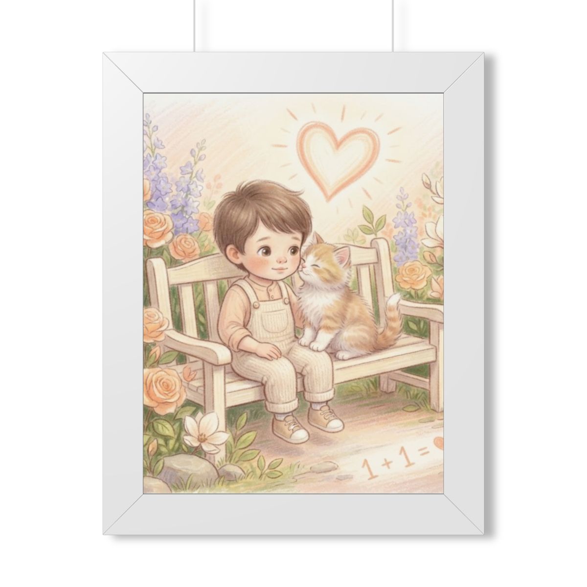 Framed Vertical Poster - Tender Garden Friendship Storybook...