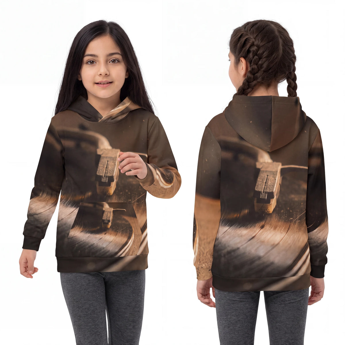 Children's Hoodie Vintage Turntable Art