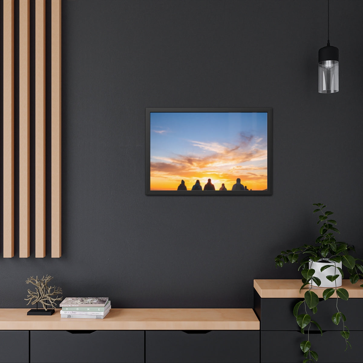 Framed Poster - Sunset Silhouette — Landscape