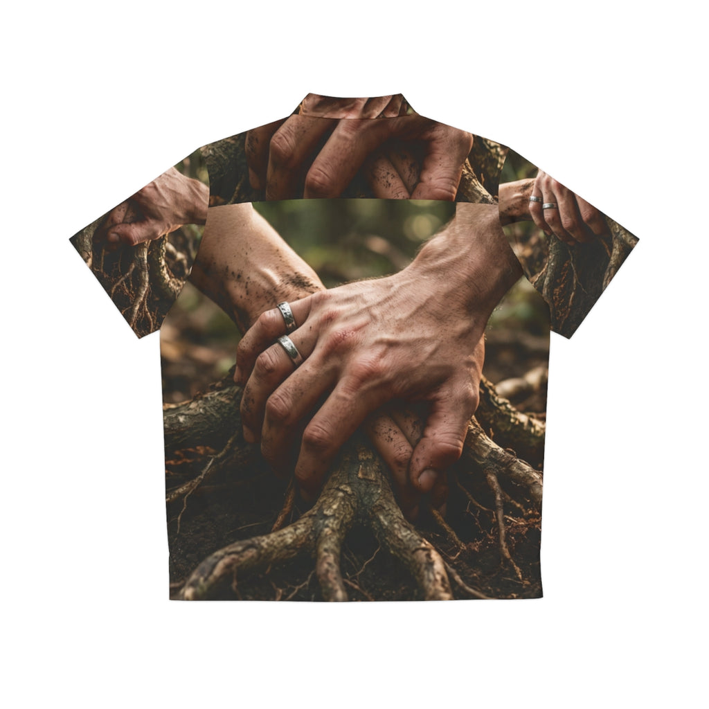 Men's Hawaiian Shirt Forest Roots Art