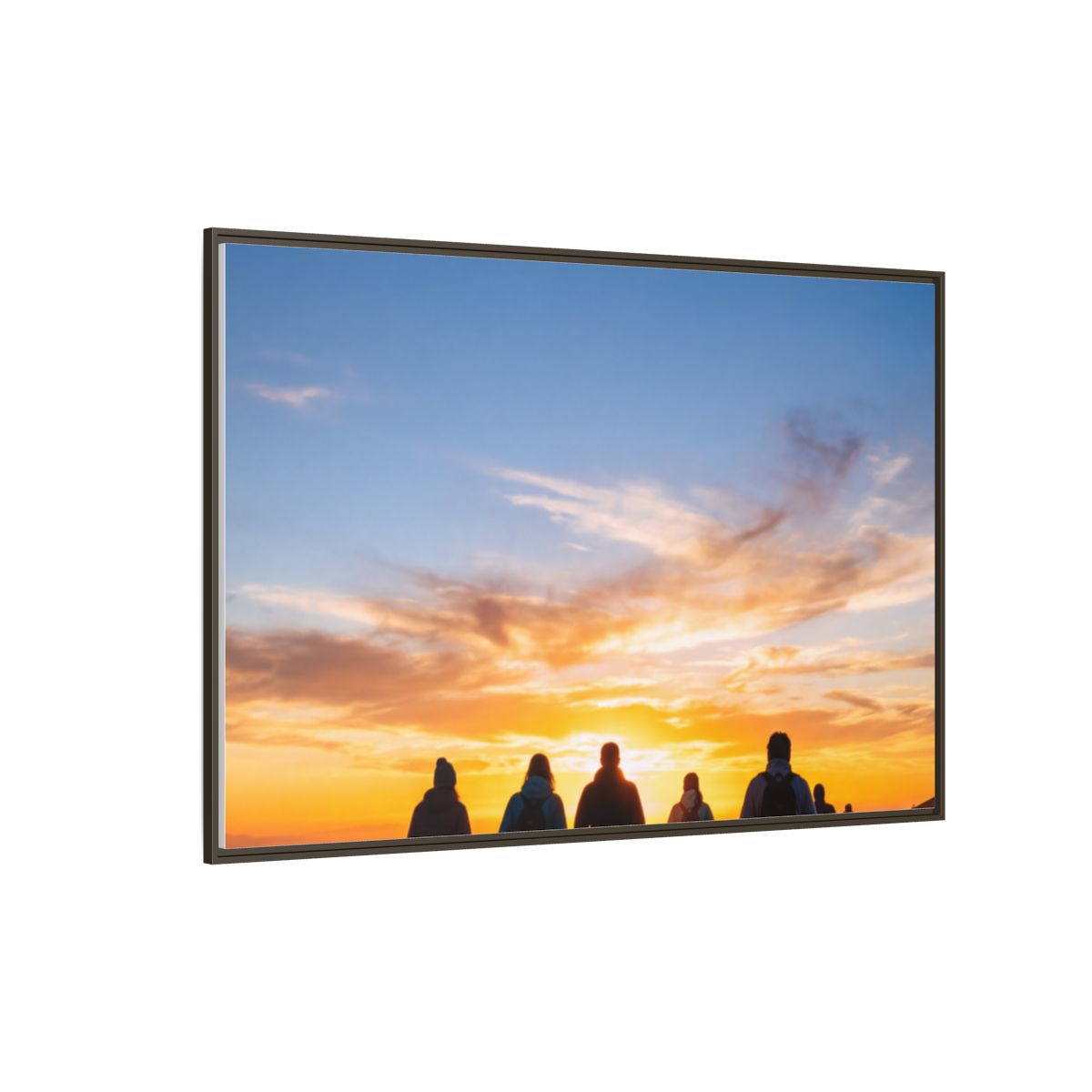 Framed Canvas - Sunset Silhouette — Espresso / 1.25"