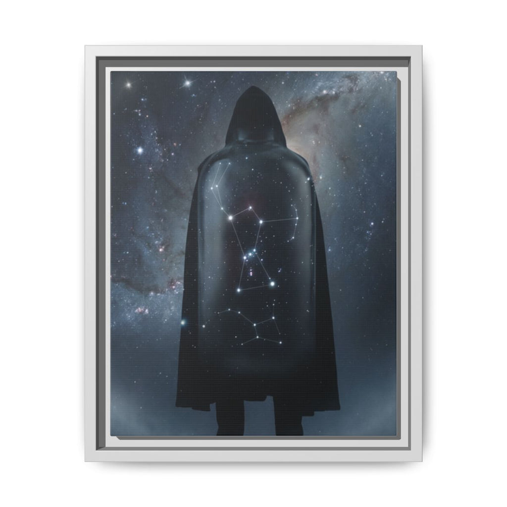 Framed Matte Canvas - Cosmic Sentinel — White / 1.25" (8×10, 9×12, 11×14, 12×16, 10×20, 12×18, 16×20, 16×24, 18×24, 12×36, 20×24, 16×32, 20×30, 24×30, 24×32, 16×48, 24×36, 24×48, 30×40, 20×60, 32×48, 30×60 & 40×60)