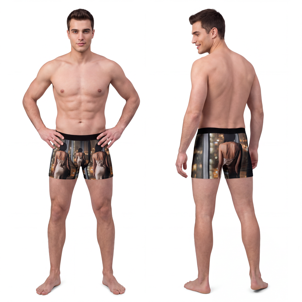Men's Boxer Briefs - Rainscape Grid | Echovira Gallery