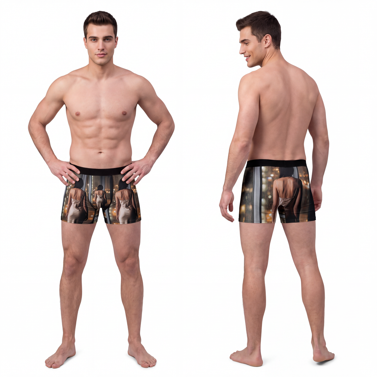 Men's Boxer Briefs - Rainscape Grid | Echovira Gallery