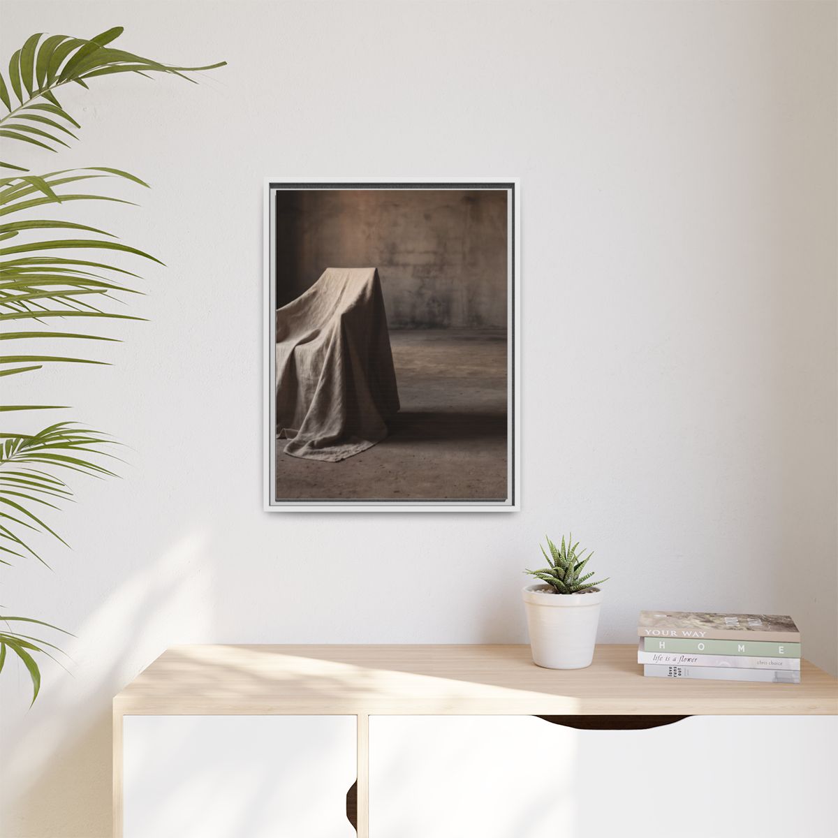 Matte Canvas, Framed - Draped Silence Still Life Art... |...