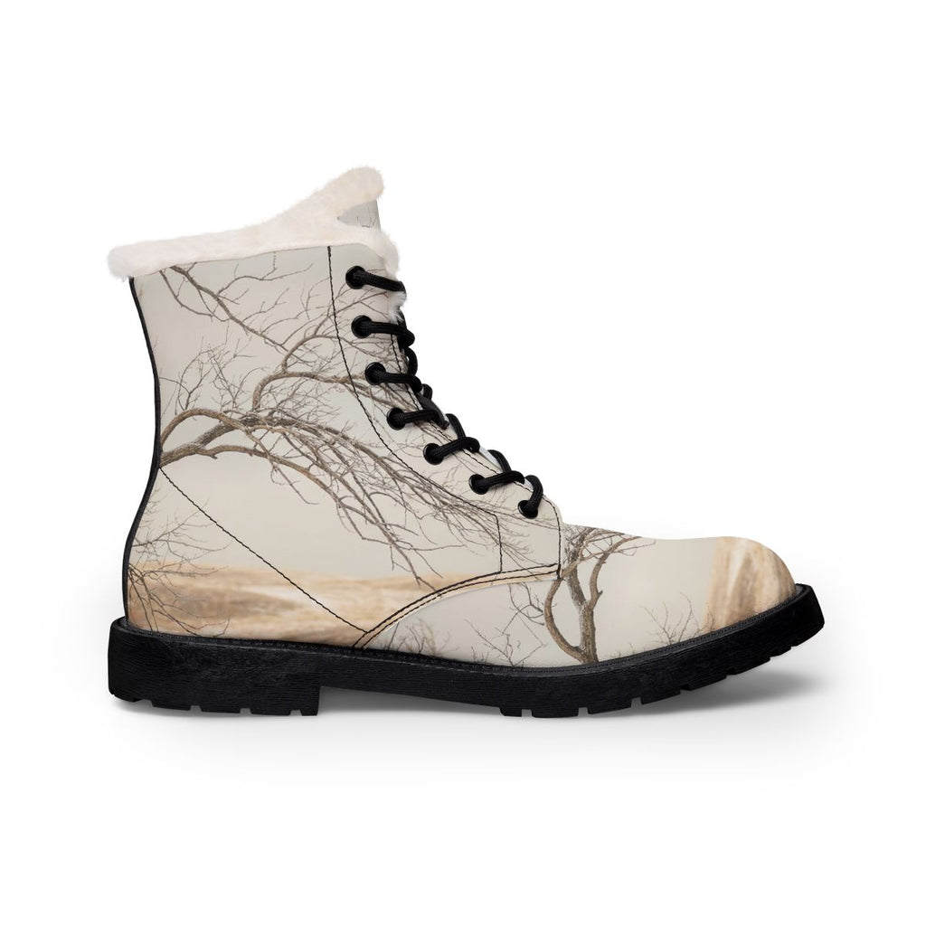 Men's Fur and Leather Boots - Winter Branch Solitude... |...