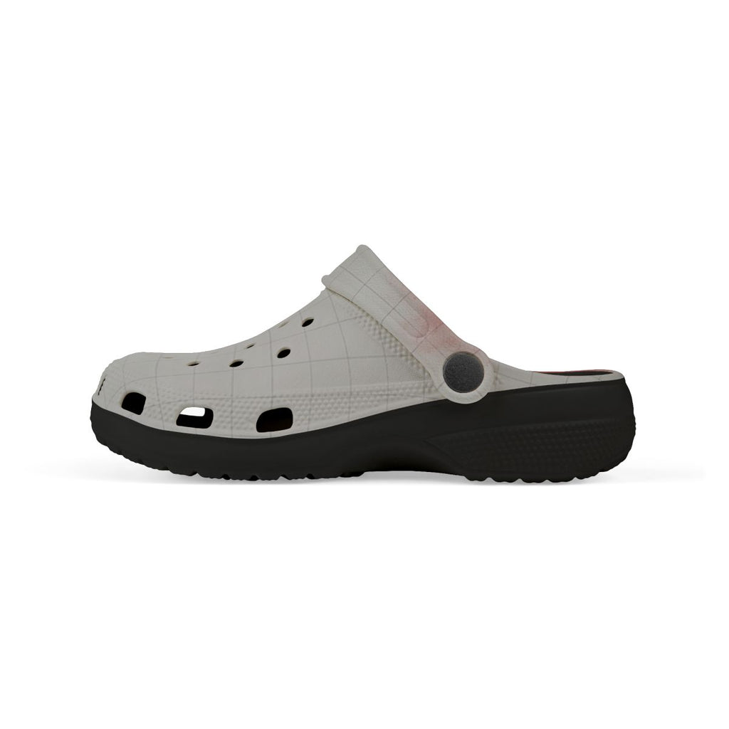 Kids' Foam Clogs with Crimson Abstract Grid