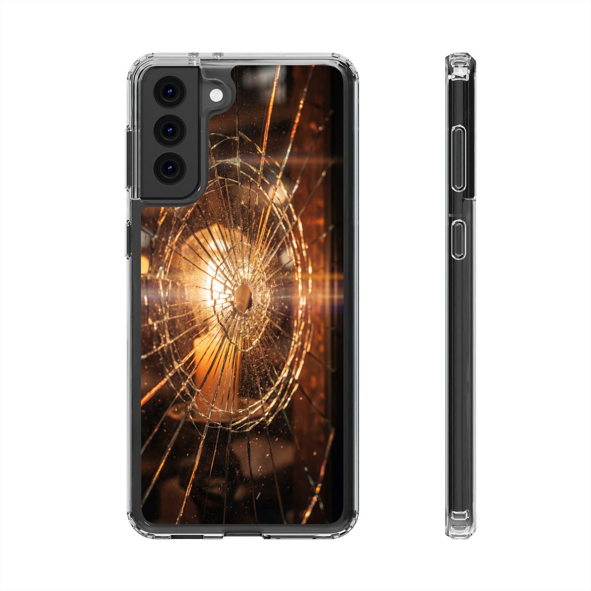 Clear Impact-Resistant Case - Fractured Glow