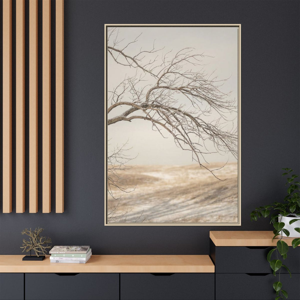 Matte Canvas, Framed - Winter Branch Solitude Landscape —......