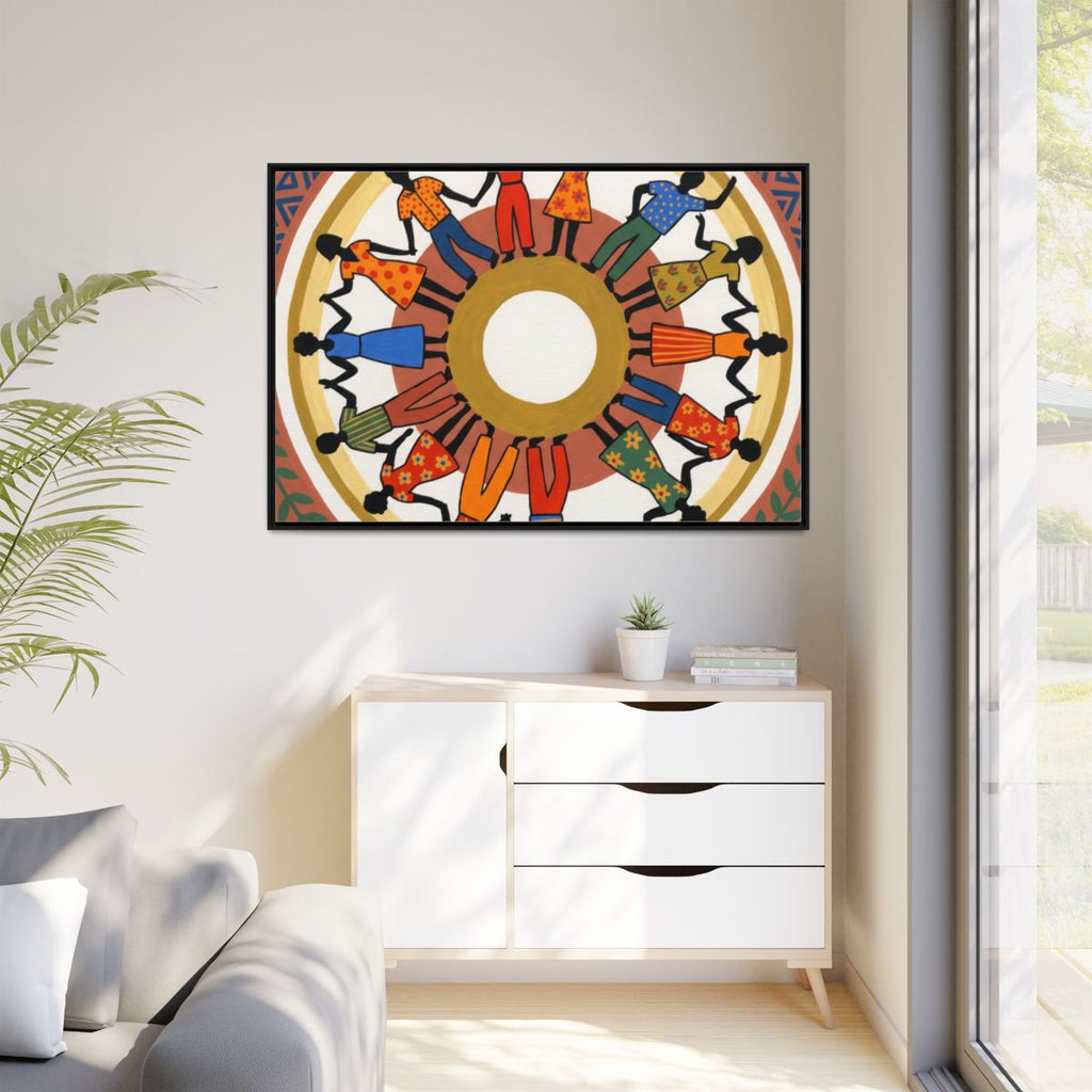 Matte Canvas, Framed - Unity Mandala Folk Art (10×8, 12×9......