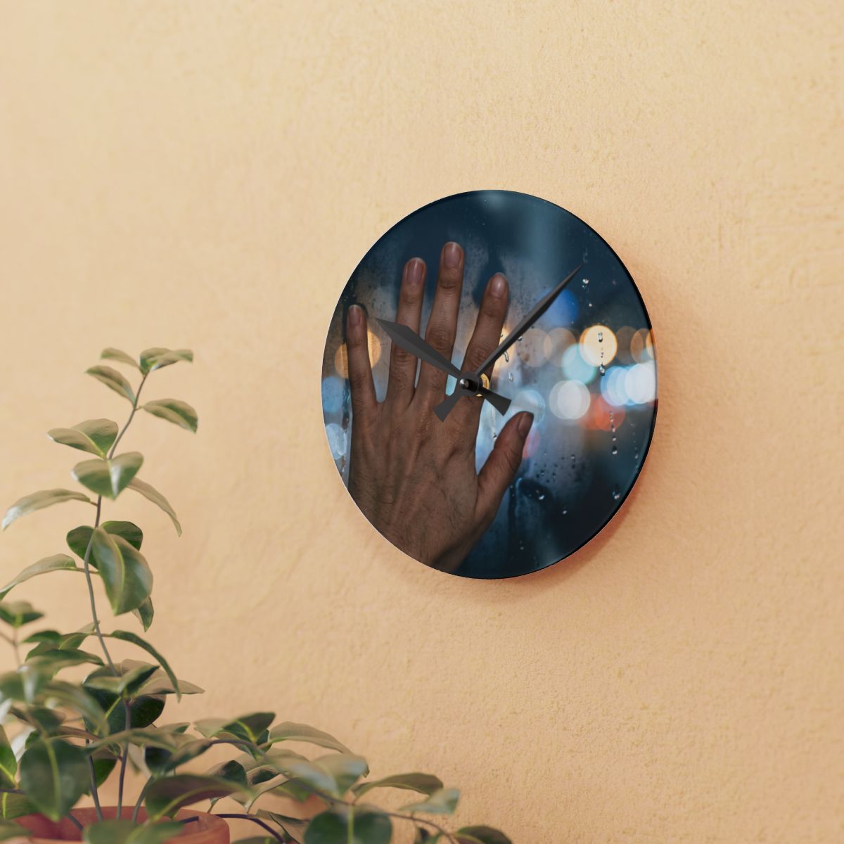 Rainy City Acrylic Wall Clock